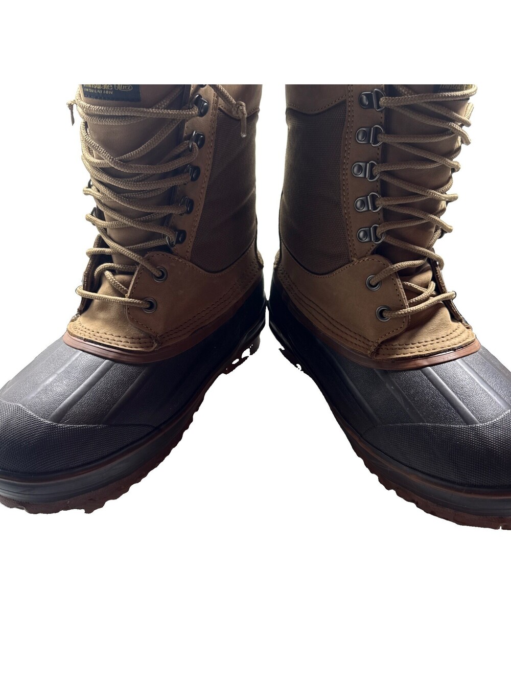 LaCrosse Ice King Snow Boots Mens Sz-9 Brown Leather Rubber Insulated Pre Owned